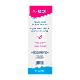 X-Epil Tiras de cera para depilación, 50 pzs, Acabado sedoso, para mujer