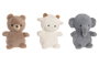 DKD Home Decor Peluche Baby Gris Blanco 15 x 24 x 18 cm (6 Unidades)