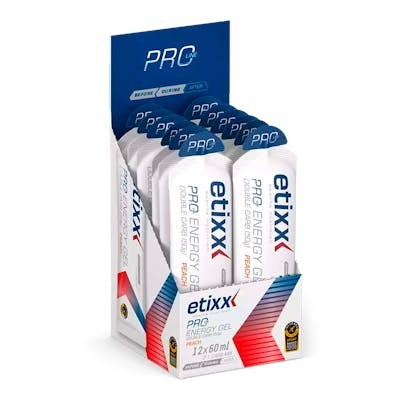 ETIXX Double Carb Energy Melocotón Gel Energético Vegano para Resistencia | 12 uds x 60ml