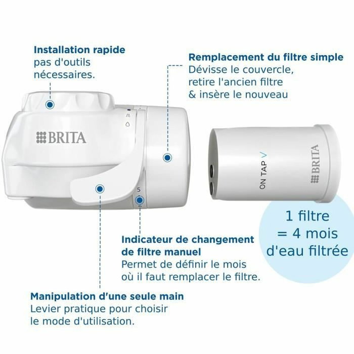 Brita ON TAP V Sistema de filtración para grifo, 600 L de agua filtrada