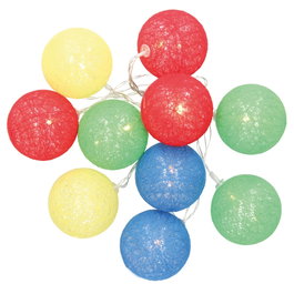 GSC Evolution Guirnalda LED de bolas de algodón multicolores, 2,85 m, luz cálida