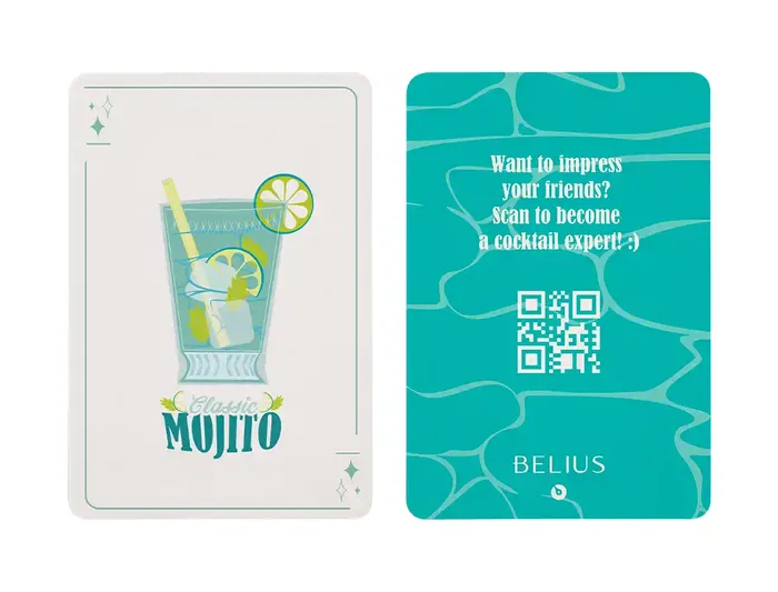 Belius Cocktails Mojito Bolígrafo y Cartera de Aluminio Verde Plateado con Relieve, Tinta Azul, Caja Diseño
