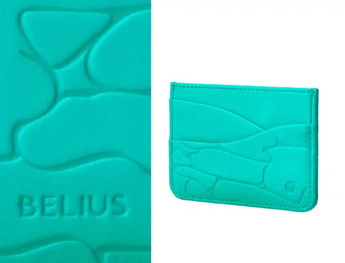 Belius Cocktails Mojito Bolígrafo y Cartera de Aluminio Verde Plateado con Relieve, Tinta Azul, Caja Diseño