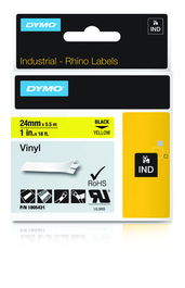 DYMO RHINO Cinta ID1-24 Negro/amarillo vinilo