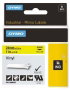 Dymo Rhino Cinta de Etiquetas de Vinilo Industrial 24 mm x 5,5 m Negro sobre Amarillo