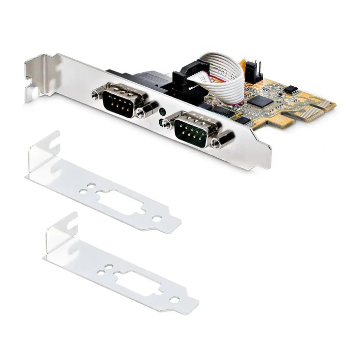 StarTech.com 21050-PC-SERIAL-LP Tarjeta PCIe Interna de 2 Puertos Serie RS-232 con Adaptador de Interfaz - Low Profile y Full Height - Compatible con Windows y Linux StarTech.com 21050-PC-SERIAL-LP Tarjeta PCIe Interna de 2 Puertos Serie RS-232 con Adaptador de Interfaz - Low Profile y Full Height - Compatible con Windows y Linux