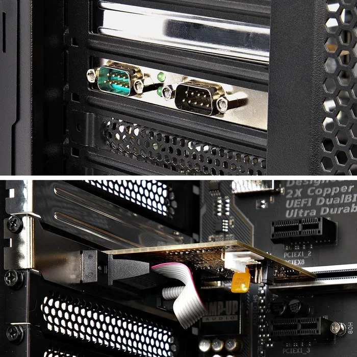 StarTech.com 21050-PC-SERIAL-LP Tarjeta PCIe Interna de 2 Puertos Serie RS-232 con Adaptador de Interfaz - Low Profile y Full Height - Compatible con Windows y Linux StarTech.com 21050-PC-SERIAL-LP Tarjeta PCIe Interna de 2 Puertos Serie RS-232 con Adaptador de Interfaz - Low Profile y Full Height - Compatible con Windows y Linux