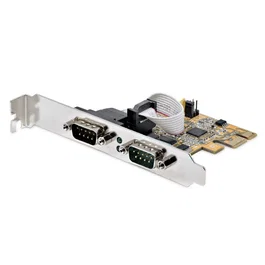 StarTech.com 21050-PC-SERIAL-LP Tarjeta PCIe Interna de 2 Puertos Serie RS-232 con Adaptador de Interfaz - Low Profile y Full Height - Compatible con Windows y Linux
