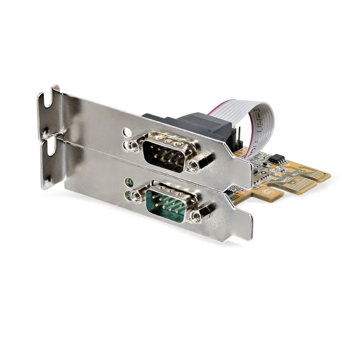 StarTech.com 21050-PC-SERIAL-LP Tarjeta PCIe Interna de 2 Puertos Serie RS-232 con Adaptador de Interfaz - Low Profile y Full Height - Compatible con Windows y Linux StarTech.com 21050-PC-SERIAL-LP Tarjeta PCIe Interna de 2 Puertos Serie RS-232 con Adaptador de Interfaz - Low Profile y Full Height - Compatible con Windows y Linux