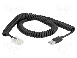 DeLOCK Cable en espiral RJ50 a USB 2.0 Tipo-A para escáner de códigos de barras 2 m