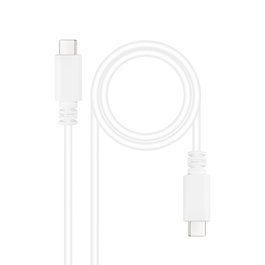 NANOCABLE Cable USB 2.0 3A, tipo USB-C/M-USB-C/M, Blanco, 1.5 m, 1,5 m, USB C, USB C, USB 2.0, 0,48 Gbit/s, Blanco