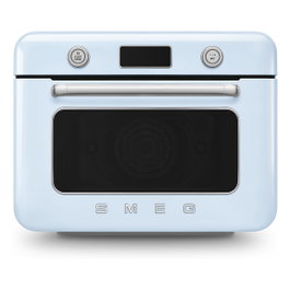 Smeg COF01PBEU Mini Horno Vintage Pastellblau 30L 1800W con Vapor, 3 Estantes, Azul