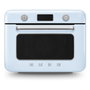 Smeg COF01PBEU Mini Horno Vintage Pastellblau 30L 1800W con Vapor, 3 Estantes, Azul