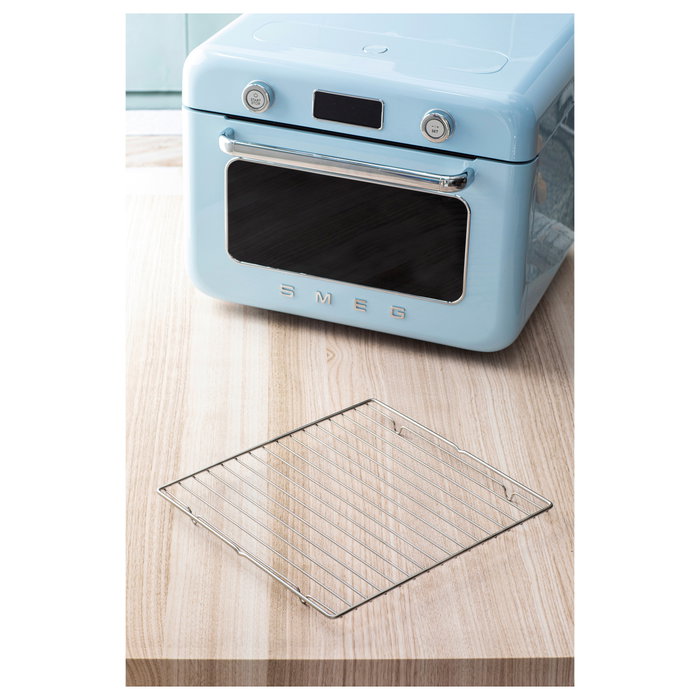 Smeg COF01PBEU Mini Horno Vintage Pastellblau 30L 1800W con Vapor, 3 Estantes, Azul