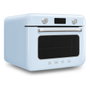 Smeg COF01PBEU Mini Horno Vintage Pastellblau 30L 1800W con Vapor, 3 Estantes, Azul