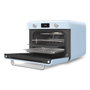 Smeg COF01PBEU Mini Horno Vintage Pastellblau 30L 1800W con Vapor, 3 Estantes, Azul