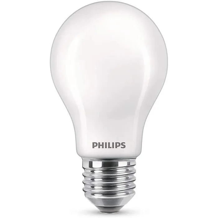 Philips Bombilla LED Equivalente 60W E27 Blanco Cálido Vidrio No Regulable Juego de 2