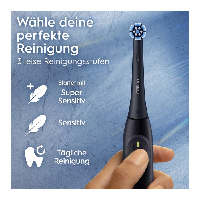 Oral-B iO Series 2 Cepillo Dental Eléctrico Recargable - 2 Mangos (Negro/Night Black & Verde/Forest Green) con 2 Cabezales, 3 Modos, Sensor de Presión