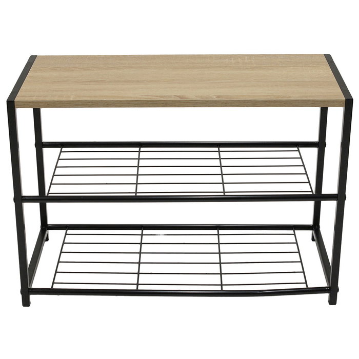 Home Deco Factory Banco Zapatero Negro 62x30x43 cm