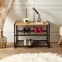 Home Deco Factory Banco Zapatero Negro 62x30x43 cm