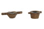 DKD Home Decor Surtido de 4 Portavelas de Madera Estilo Antiguo