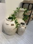 DKD Home Decor Jarrón Magnesia Envejecido Blanco 35x33x65 cm