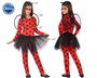 Disfraz Mariquita Niña Infantil Rojo 5-6 Años Halloween Carnaval Temática Animales 4 Piezas: Mono, Falda, Alas y Diadema Antenas