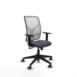 PIQUERAS Y CRESPO Silla de oficina Motilla con mecanismo Sincro, Gris oscuro y Blanco