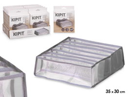 Kipit Organizador Sujetador 7 Compartimentos Gris 35 x 9 x 30 cm (Set de 24)