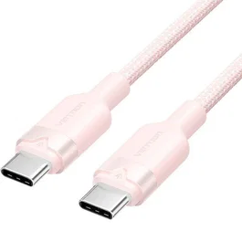 Vention TRDPF Cable USB 2.0 Tipo-C Macho a Tipo-C Macho, 3A, hasta 60W, 480 Mbps, Longitud 1 Metro, Color Rosa