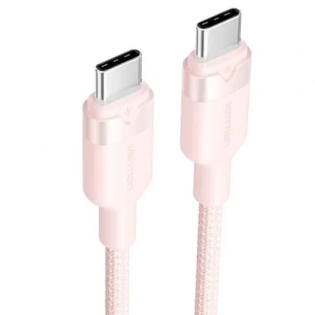 Vention Cable USB-C TRDPF - USB 2.0 Tipo C Macho a Macho, Carga Rápida 60W 3A, Datos 480 Mbps, 1 metro, Color Rosa