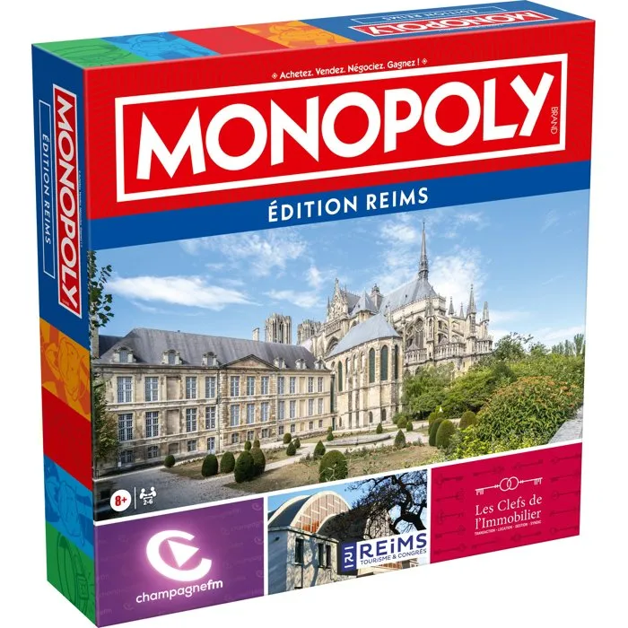 Winning Moves AACIN82925 Juego de Mesa Monopoly Edición Reims, para 2 a 6 Jugadores, a Partir de 8 Años