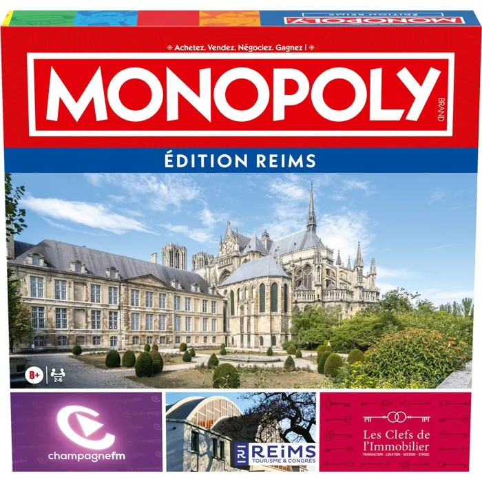 Winning Moves AACIN82925 Juego de Mesa Monopoly Edición Reims, para 2 a 6 Jugadores, a Partir de 8 Años