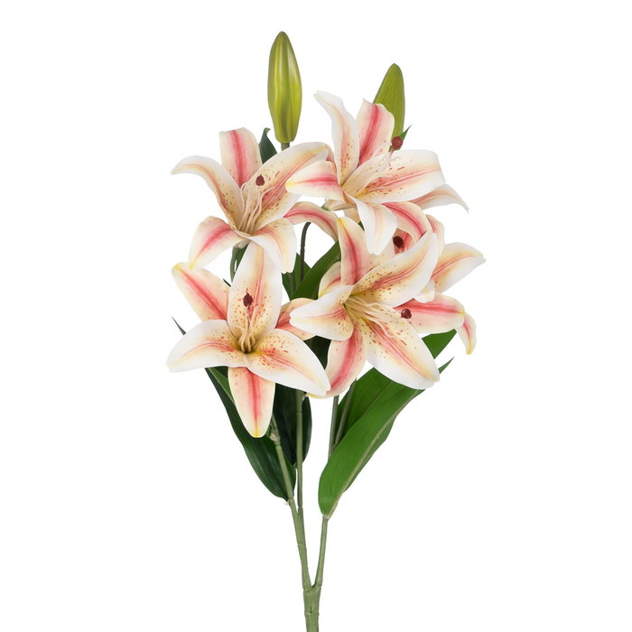 Flor Lirio Rosa Goma Decoración 59 cm (Set de 8)