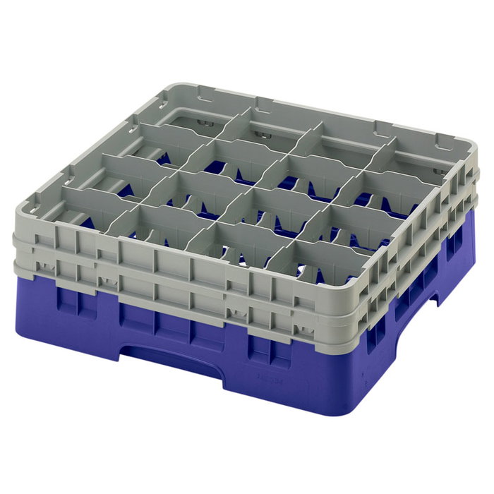 CAMBRO - 16S534-186 - Cesta de lavado 16 comp. 2 alturas - 10,9 cm Ø máx. - alt. máx. 14,9 cm - 50 x 50 x 18,4 cm - Azul marino CAMBRO - 16S534-186 - Cesta de lavado 16 comp. 2 alturas - 10,9 cm Ø máx. - alt. máx. 14,9 cm - 50 x 50 x 18,4 cm - Azul marino