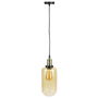 Home Deco Light Lámpara Colgante Cristal Ahumado Ámbar Cilíndrica Retro Contemporáneo 14x27cm Casquillo E27
