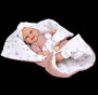 Muñecas Arias Muñeca Elegance Babyto 33 cm Rosa con Saco de Dormir, Cuerpo Vinilo