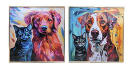 DKD Home Decor Cuadro Moderno Multicolor 80 x 80 x 3.5 cm (2 Unidades)