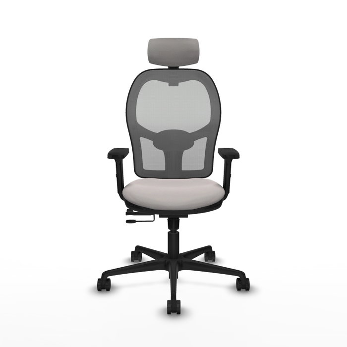 PIQUERAS Y CRESPO Silla de oficina Jorquera con mecanismo Sincro/Traslack Blanco y Gris PIQUERAS Y CRESPO Silla de oficina Jorquera con mecanismo Sincro/Traslack Blanco y Gris