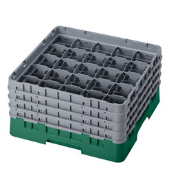 CAMBRO Cesta de lavado 25 comp. 4 alturas Verde Sherwood