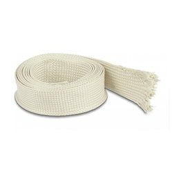 DeLOCK Funda Trenzada de Fibras Nomex 2 m x 25 mm Blanco