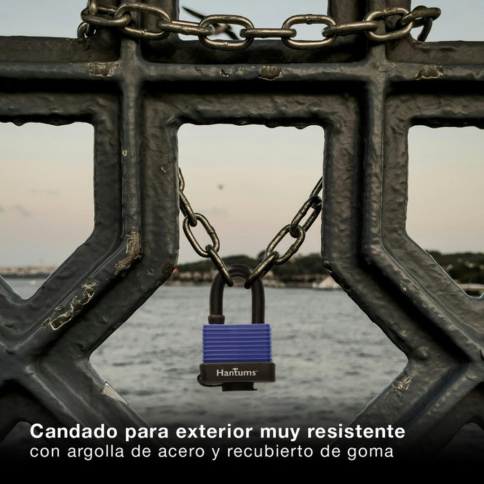 Hantums Candado de exterior de acero con arco corto de 50mm
