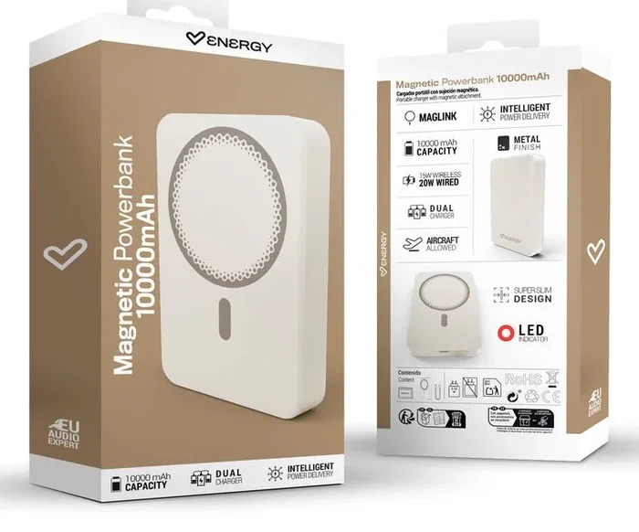 Energy Sistem Magnetic Powerbank 10000 mAh Champán Energy Sistem Magnetic Powerbank 10000 mAh Champán