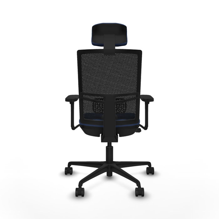 PIQUERAS Y CRESPO Silla de oficina Yunquera con mecanismo Sincro/Traslack, Azul marino y Negro
