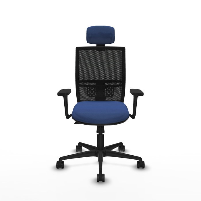 PIQUERAS Y CRESPO Silla de oficina Yunquera con mecanismo Sincro/Traslack, Azul marino y Negro