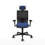 PIQUERAS Y CRESPO Silla de oficina Yunquera con mecanismo Sincro/Traslack, Azul marino y Negro