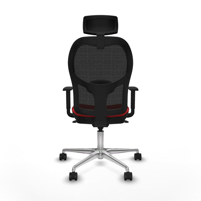 PIQUERAS Y CRESPO Silla de oficina Jorquera con mecanismo Sincro, Similpiel Rojo y Malla Negro