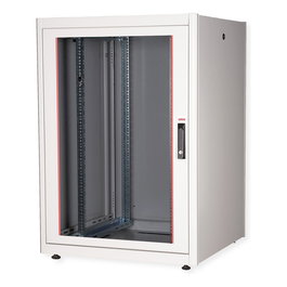 ROLINE 26.21.0033 Bastidor de red 22U 19", estructura de acero, puertas de vidrio y trasera extraíble, color gris, dimensiones 800x800x1125 mm (BxTxH)