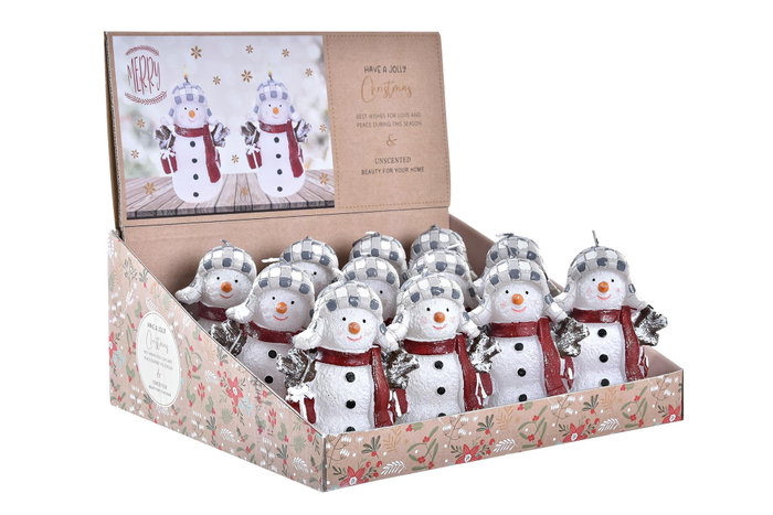 DKD Home Decor Vela de Muñeco Blanco y Rojo