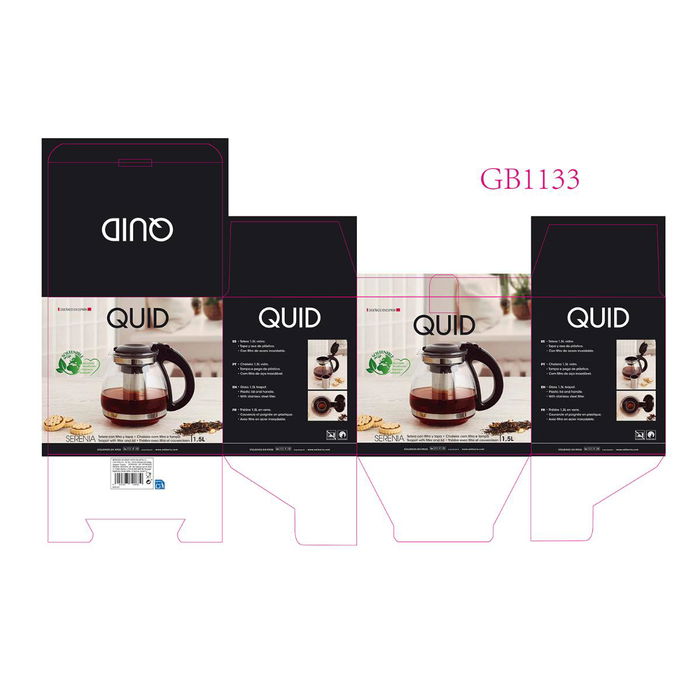 Tetera Vidrio Filtro Inox Serenia Quid 1,5 L